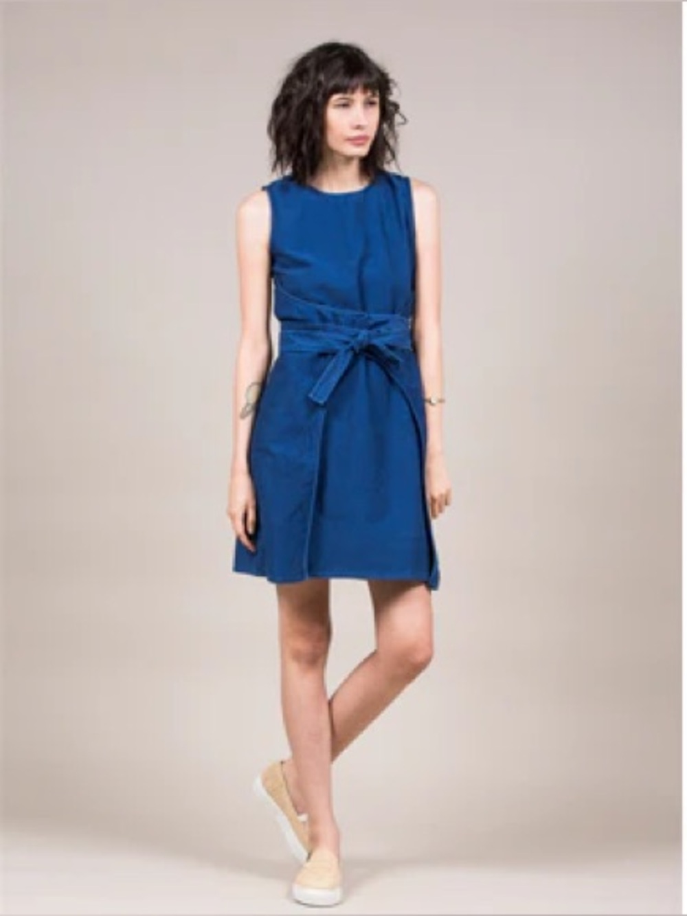 Caron Callahan Denim Wrap Dress